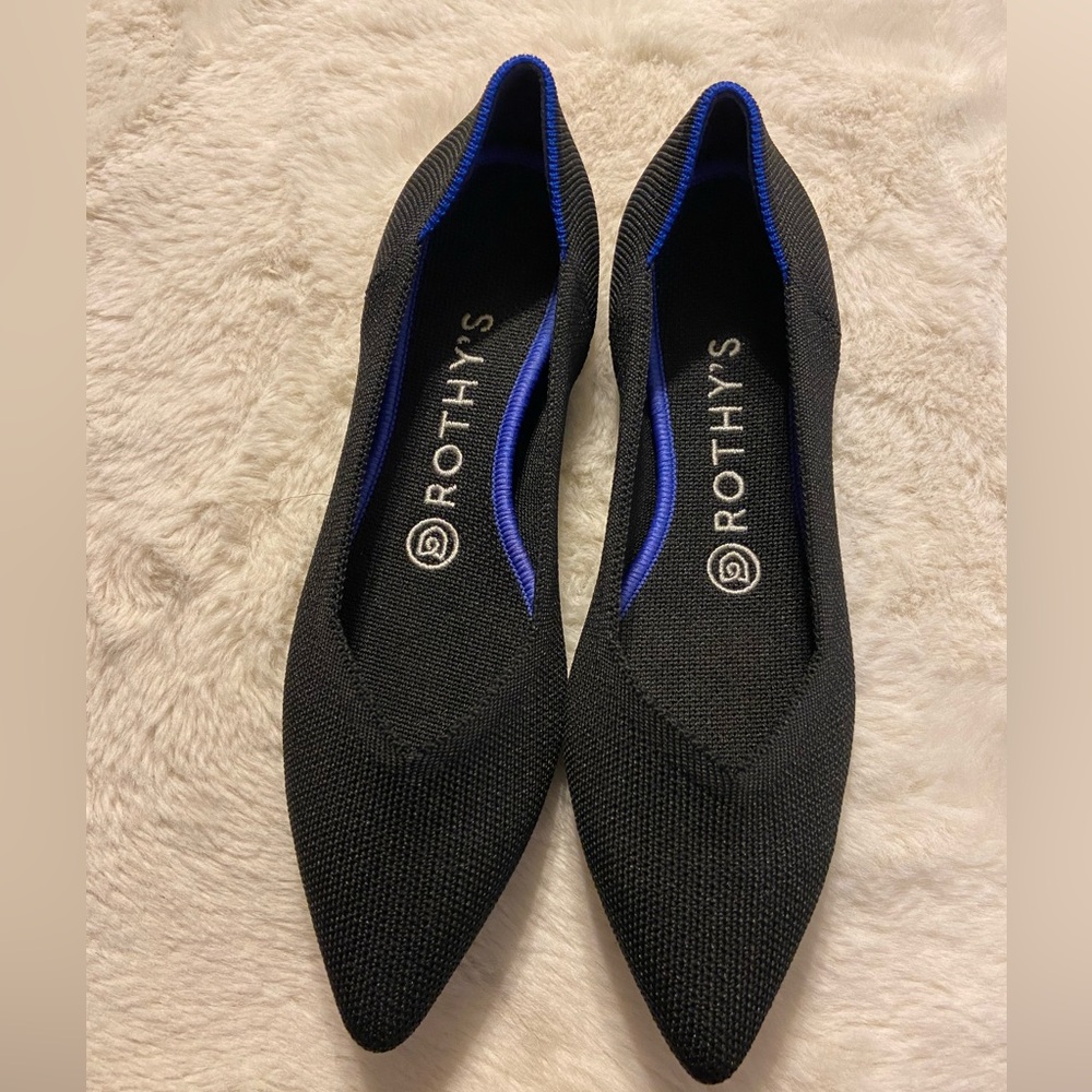 Rothy's The Point - Black Flats - New Without Tags